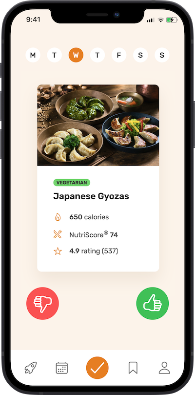 App screen showing different menu & ask for feedback